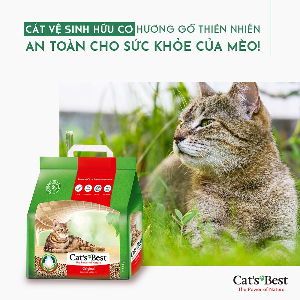 Cát mèo vệ sinh, Cát vệ sinh mèo hữu cơ khử mùi và vi trùng CAT’S BEST ORIGINAL 10l