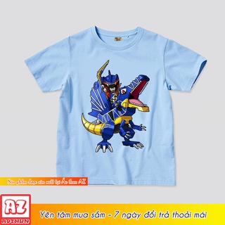 Áo thun trẻ em in hình hoạt hình 5 anh em siêu nhân gao deka xanh M3046