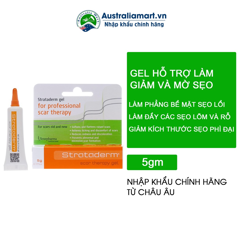 Gel Strataderm Thụy Sĩ hỗ trợ giảm và làm mờ sẹo 5g, 10g, 20g