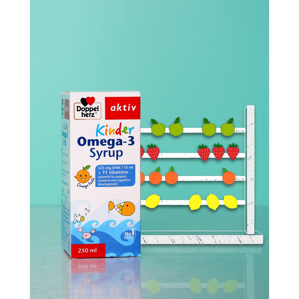 Doppelherz Aktiv Kinder Omega-3 Syrup.Hỗ Trợ Phát Triển Não Bộ,Thị Lực Cho Bé