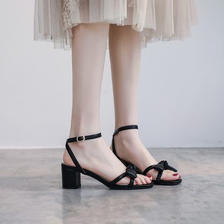 GIÀY CAO GÓT SANDAL ĐAN CHÉO NƠ GÓT 5P [CG-0497]