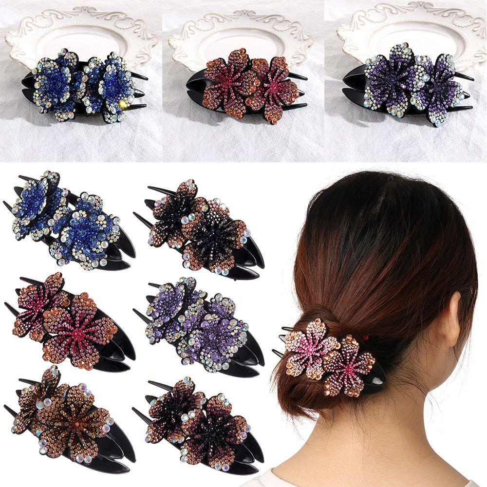 Kẹp Tóc Đính Hạt Tạo Kiểu Thời Trang Cho Nữ