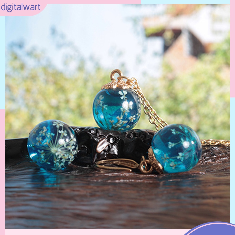 Vòng cổ Mặt Quả Cầu Thủy Tinh Chứa Hoa Khô Thời Trang Cho Nữ