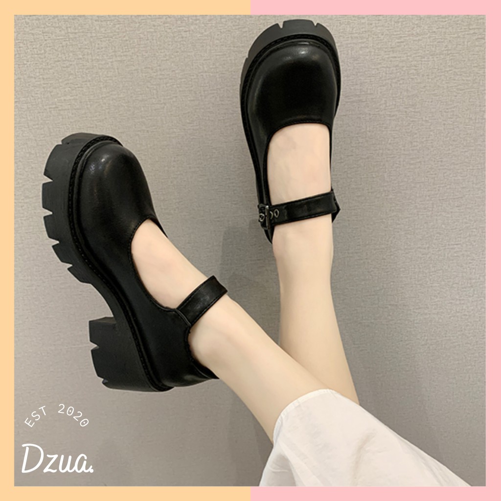 Giày nữ phong cách Lolita đế đinh cao 6 cm phong cách Jennie )