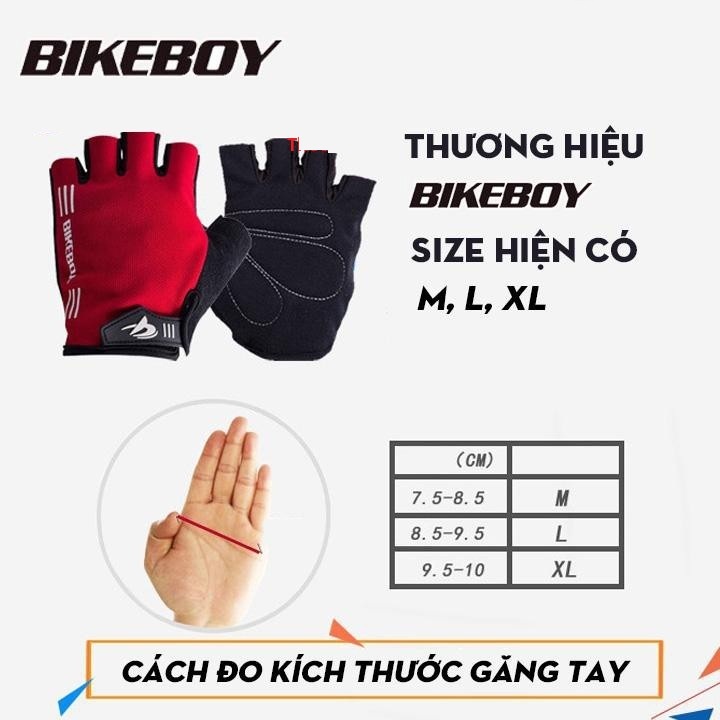 Găng Tay Thể Thao Chống Trơn Trượt BikeBoy,Bao Tay Cụt Ngón Đi Phượt