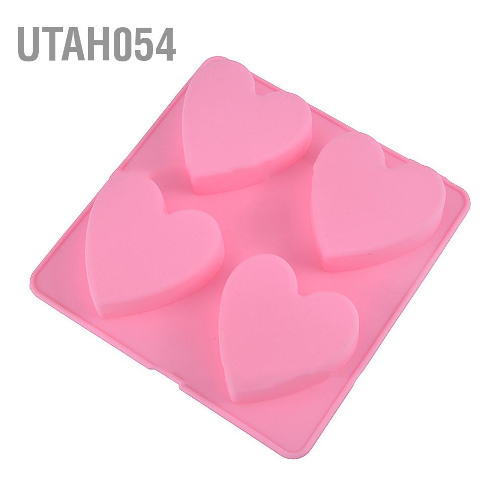 Hàng Sẵn Khuôn làm bánh bằng silicon hình trái tim Trang trí bánh sô cô la làm xà phòng /đá【Utah054】