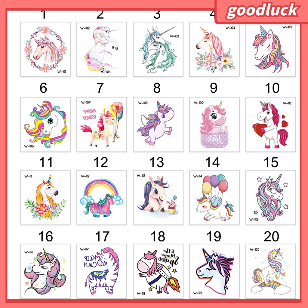 Hình Xăm Dán Tạm Thời Hình Ngựa Dễ Thương Thân Thiện Với Da Cho Bé Gái