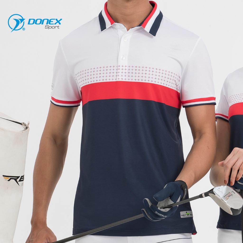 Áo Thể Thao Chơi Golf Nam DONEXPRO Form Classic, In Chuyển Nhiệt Hoa Văn, Bền Màu, Vải Ltex 635 MC-9048