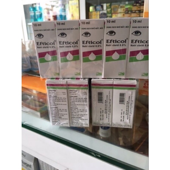 Efticol Nước muối sinh lý 0.9% nhỏ mắt mũi cho bé sơ sinh