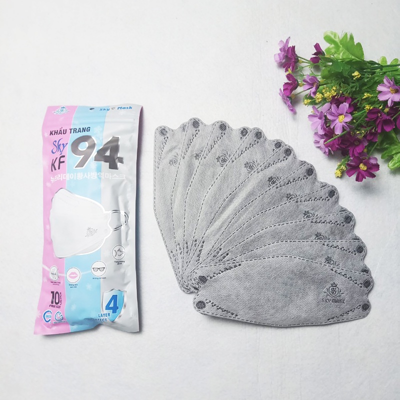 Set 50 chiếc khẩu trang KF94 Sky Mask công nghệ Hàn Quốc 4 lớp kháng khuẩn freesize cho người lớn