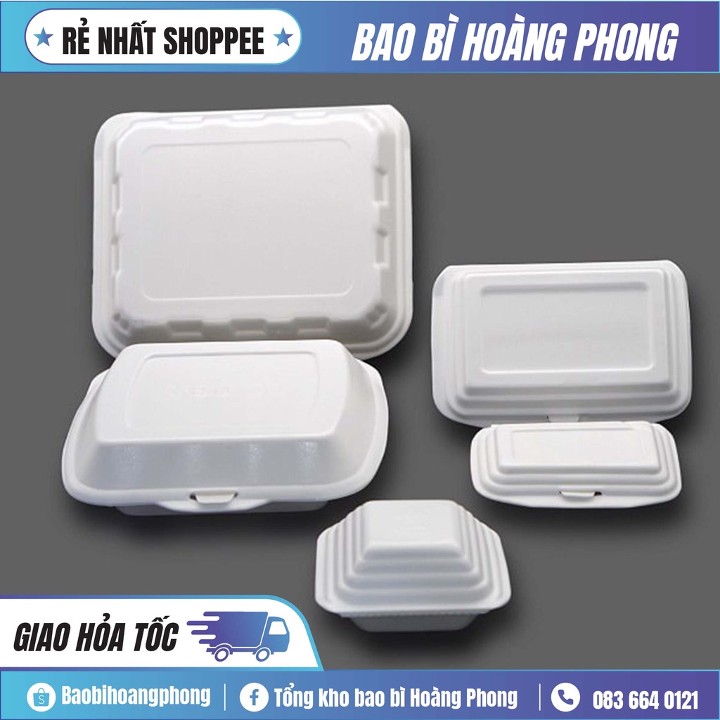 Hộp Xốp đựng cơm, thực phẩm 1 cây (~150 hộp)