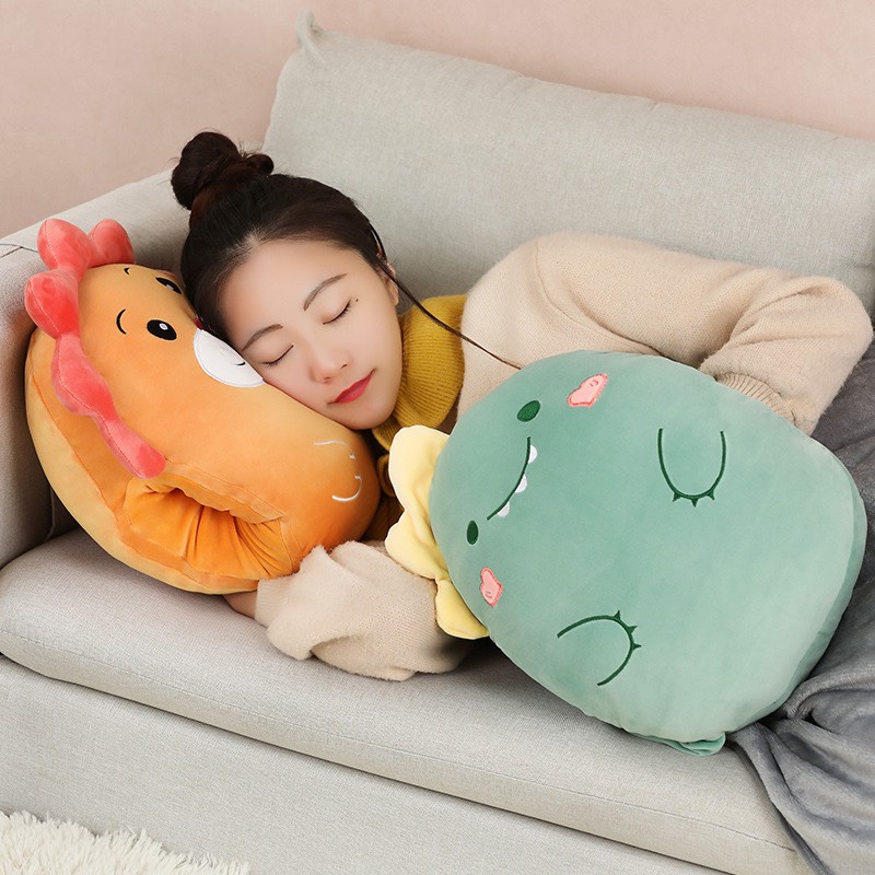 Bộ chăn gối văn phòng 3 trong 1 hình thú cute gấu bông có mền bên trong ChiChi GM035