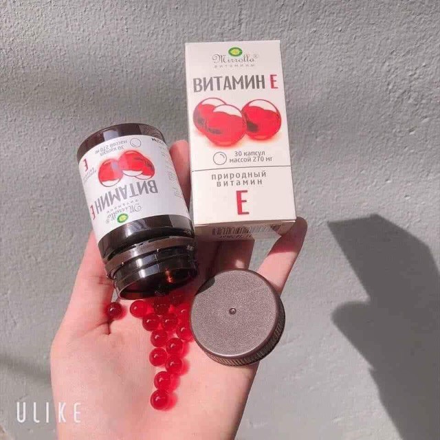 (Chuẩn Auth) Vitamin E đỏ của Nga 270mg Mirrona - Hộp 30 viên | BigBuy360 - bigbuy360.vn