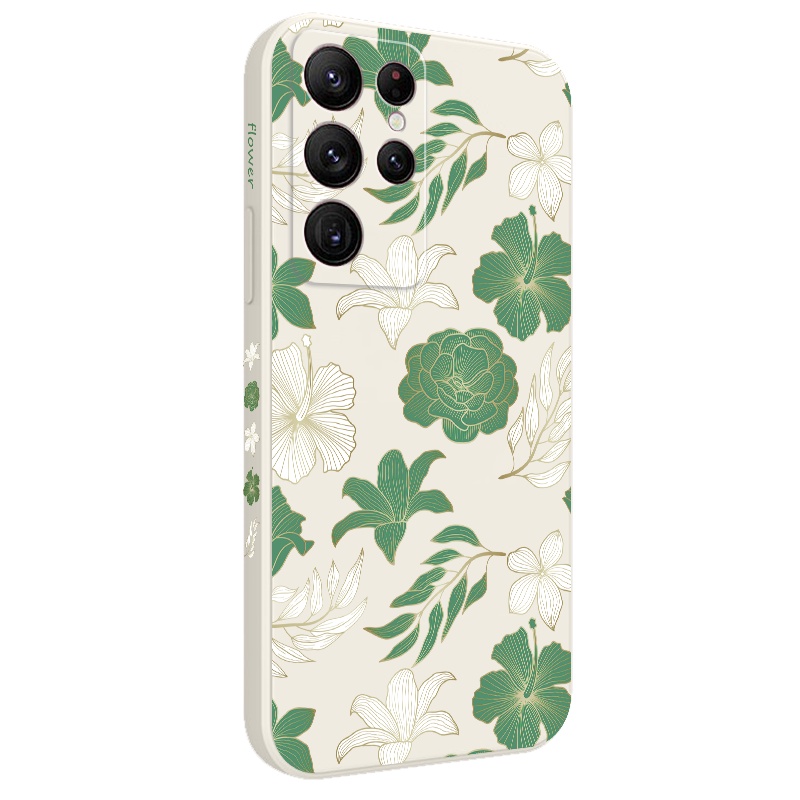 Bao Da Điện Thoại Họa Tiết Hoa Tự Nhiên Cho samsung galaxy s23 s22 fe ultra plus Ốp