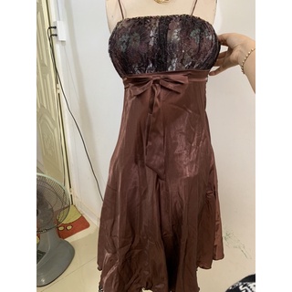 Đầm dây lụa phối ren thanh lý size m