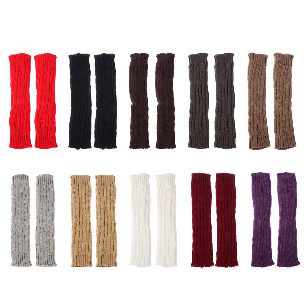 Găng Tay Len Dài Hở Ngón Co Giãn Giữ Ấm Mùa Đông