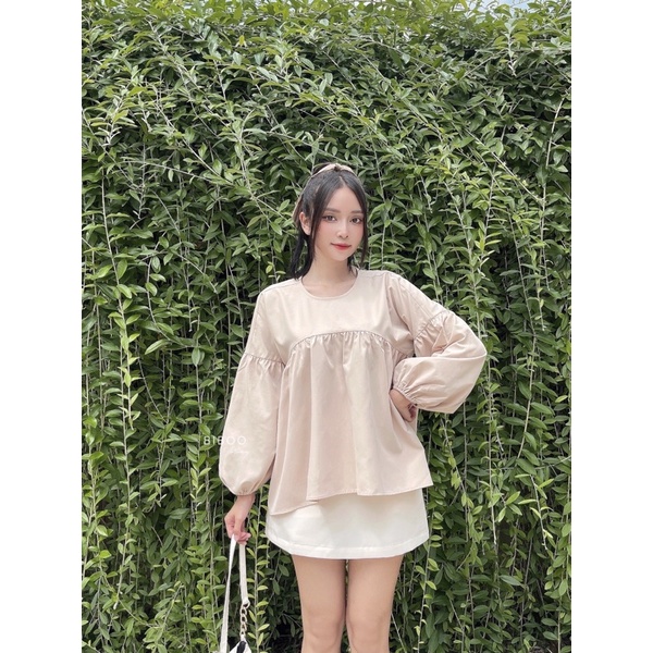 BIBOO - Áo babydoll xòe tay dài phồng LOVEY TOP