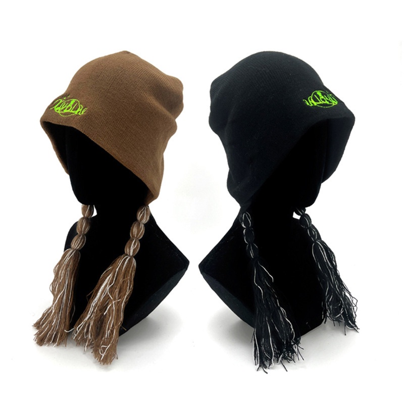 Mũ Dệt Kim Thiết Kế Bện Dây Bảo Vệ Tai Khi Lái Xe Vào Mùa Đông Cho Nữ