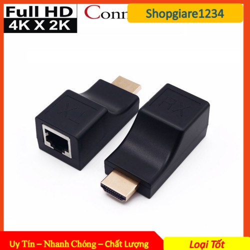 Bộ nối dài HDMI Extender 30m bằng dây lan RJ45, chuẩn 4K