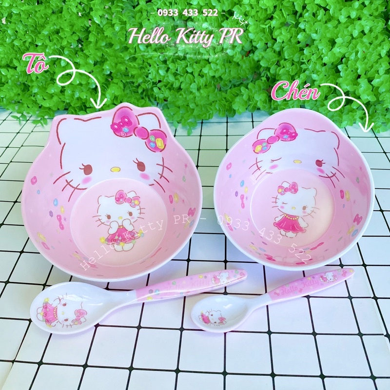 Tô chén ly dĩa muỗng khay HelloKitty