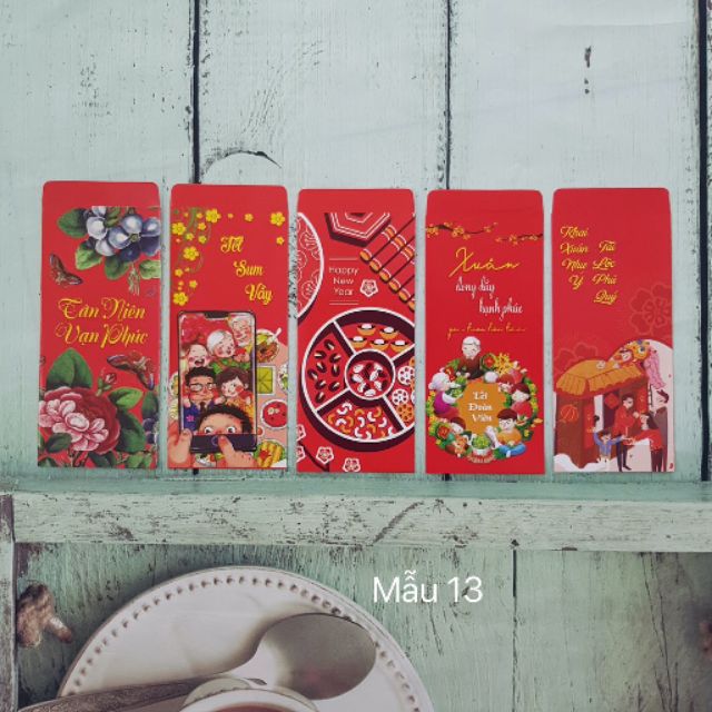 Bao lì xì tết 2021 thuần Việt set 10 bao