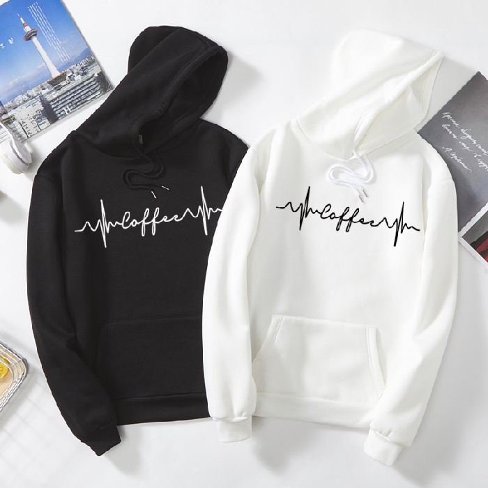 IELGY   Áo Hoodie Tay Dài Dáng Rộng Lót Nhung Dày Màu Đen / Hồng Thời Trang Cho Nữ