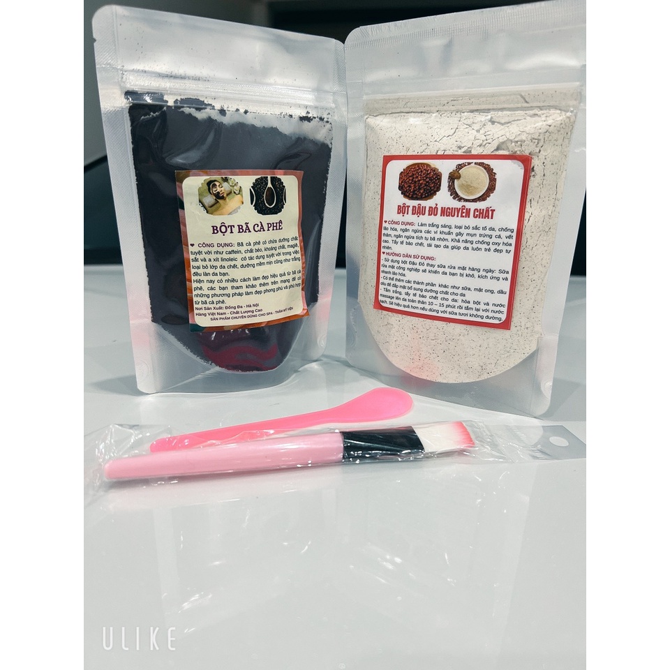Combo đậu đỏ 100gr+ bã cafe 100g( tặng thìa)