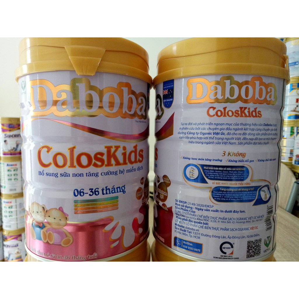 [HSD T10-2022] HỘP SỮA BỘT Daboba Coloskids 900G (CHO TRẺ TỪ 6 - 36 THÁNG TUỔI) - Bổ sung sữa non tăng cường miễn dịch