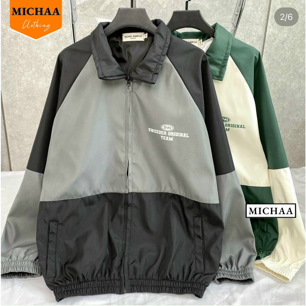 Áo Khoác Bomber Dù SWEEDER ORIGINAL Nam Nữ Ulzzang Unisex Kiểu Bóng Chày Form Rộng 2 Lớp - MICHAA