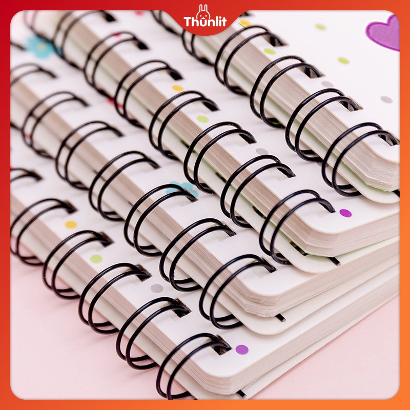 Sổ tay Thunlit mini nhỏ gọn đóng gáy xoắn ốc cỡ A7 dễ thương dành cho học sinh