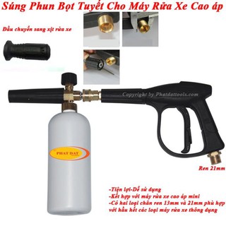 Súng Phun Bọt Tuyết Cho Máy Rửa Xe Gia Đình-Bình Phun Bọt Tuyết-Súng Xịt Rửa Xe