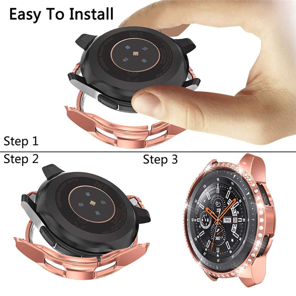 Ốp bảo vệ mặt đồng hồ đính đá lấp lánh dành cho Samsung Galaxy Watch 3 41MM 45MM