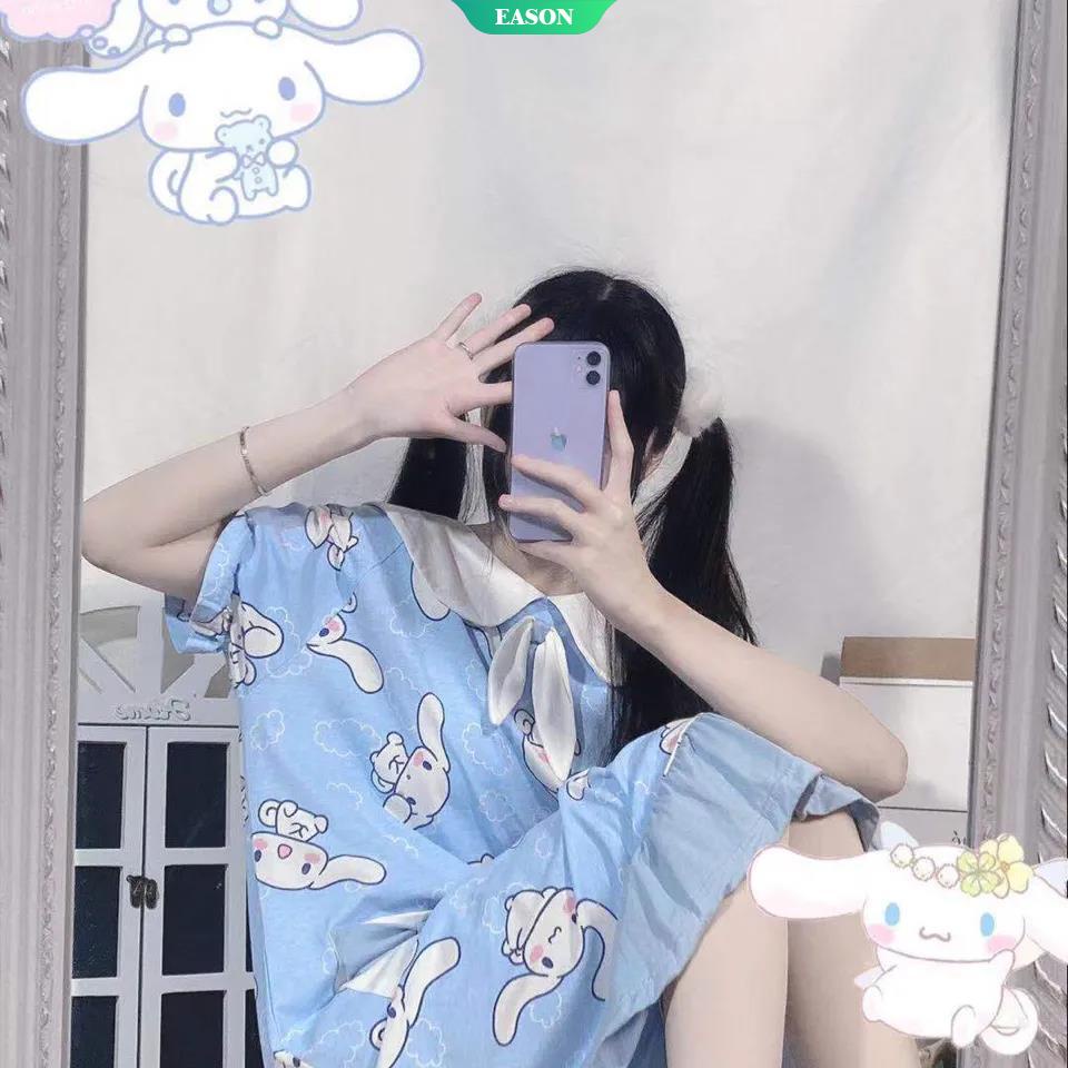 Hoạt Hình đồ ngủ Dáng Rộng In Hình Chú Chó Cinnamoroll Dễ Thương Thời Trang Mùa Hè Cho Nữ