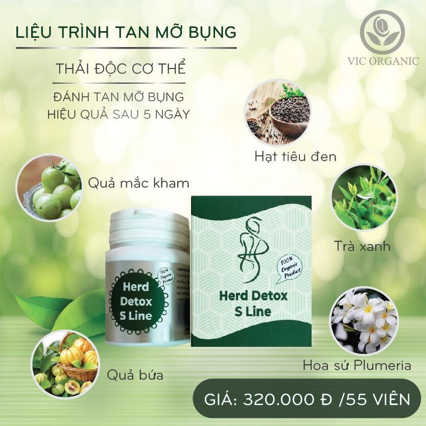 [ Chính Hãng ] Giảm Mỡ Bụng Herd Detox SLine