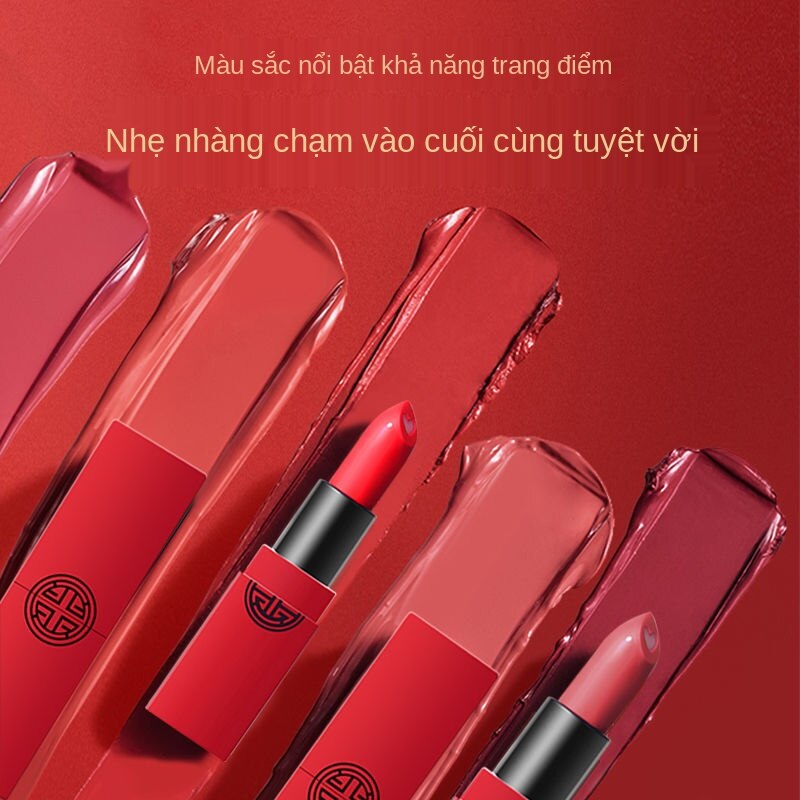 Hàng Chính Hãng Trung Quốc Phong Cách Son Semi Matte Không Phải Là Dễ Dàng Để Phai Dưỡng Ẩm Dưỡng Ẩm Màu Đỏ Với Phụ Nữ M