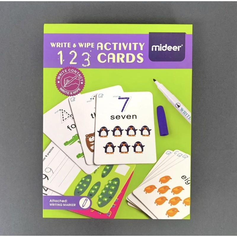 Bộ Thẻ Học Chữ- Số Viết Và Xoá Được Mideer Write And Wipe Activity Card MD1042