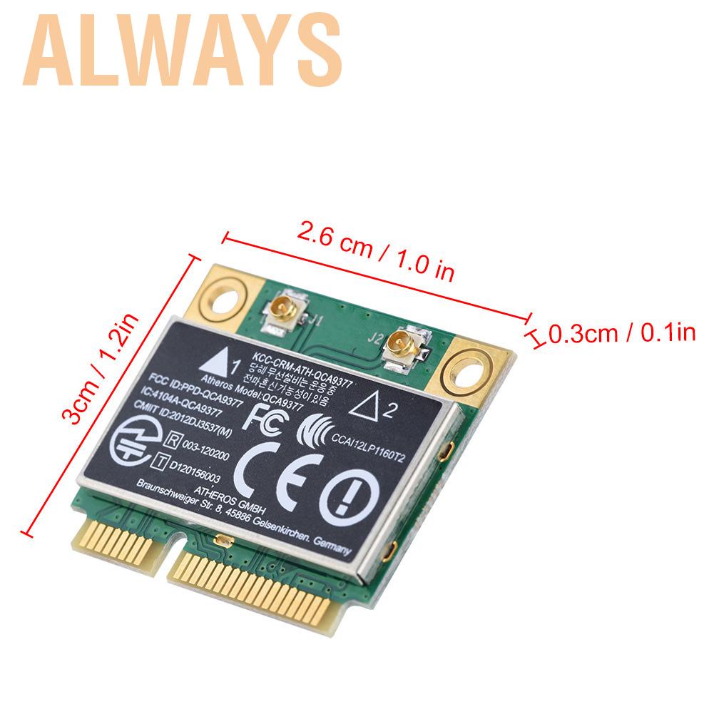 [READY STOCK] Card mạng không dây 2.4G / 5GHz 433Mbps Mini PCI-E
