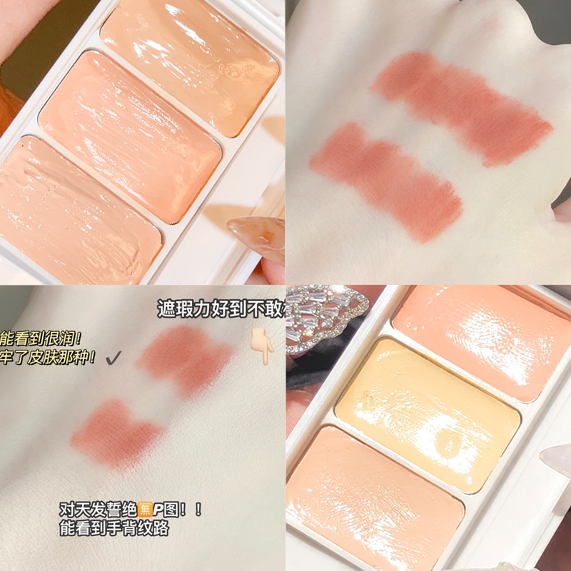 [Hàng mới về] Bảng Kem Che Khuyết Điểm SUIKONE 3 Màu Dưỡng Ẩm Che Phủ Quầng Thâm Hiệu Quả | BigBuy360 - bigbuy360.vn