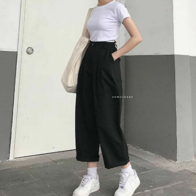 Lenkapas - Quần baggy kaki dài 1m ống rộng xăn lai thỏa thích