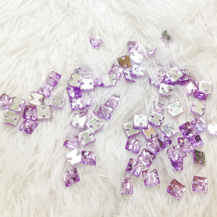 10 Hạt đá acrylic vuông kết áo dài váy đầm size 0.6cm