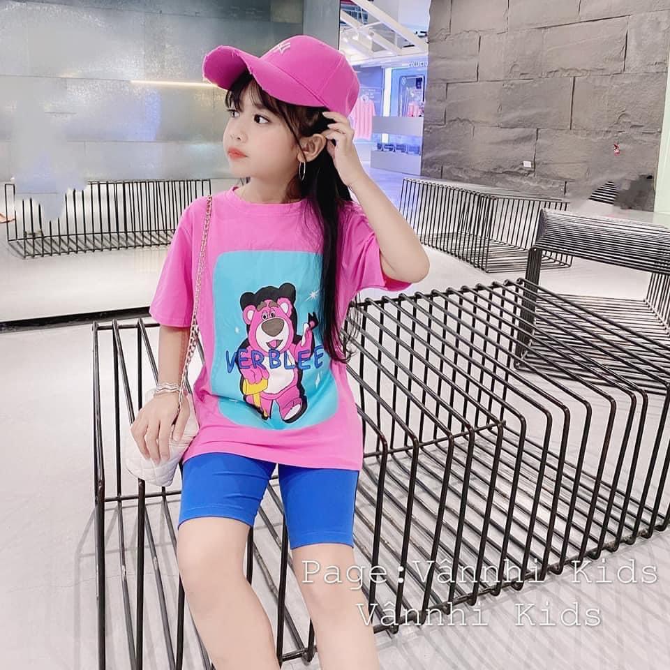 (16-30kg) Sét 03 Món Bộ Cotton tàu hình Gấu Hót nhất cho bé