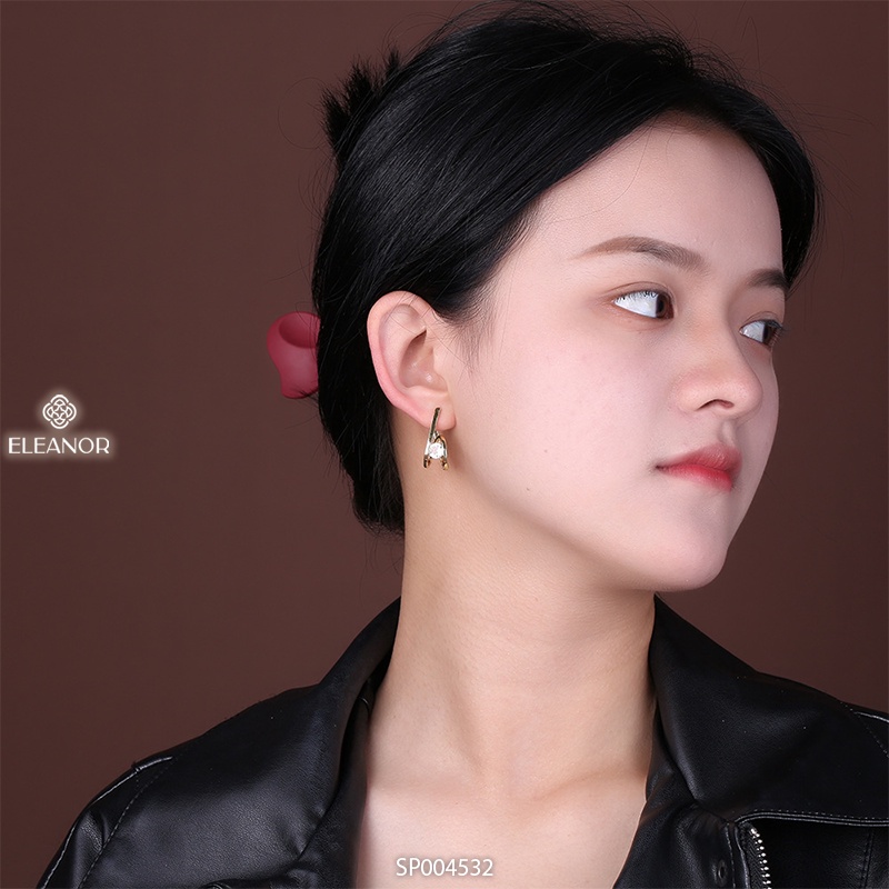 Bông tai nữ chuôi bạc 925 Eleanor Accessories vòng xoắn phụ kiện trang sức đính đá thời trang thanh lịch