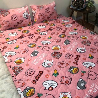 BỘ GA GỐI COTTON POLY MẪU LỢN HỒNG CUTE DÀNH CHO CÁC BE GÁI CÓ ĐỦ KÍCH THƯỚC