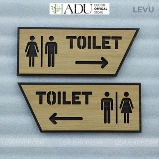 Biển chỉ hướng toilet mũi tên trái phải bằng gỗ sang trọng TL27 - HaduDecor