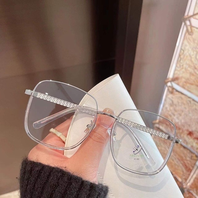 (KIQI-FASHION) COD Kính Mát Gọng Vuông Lớn Chống Tia Sáng Xanh Thời Trang Hàn Quốc Chất Lượng Cao Cho Nam Và Nữ