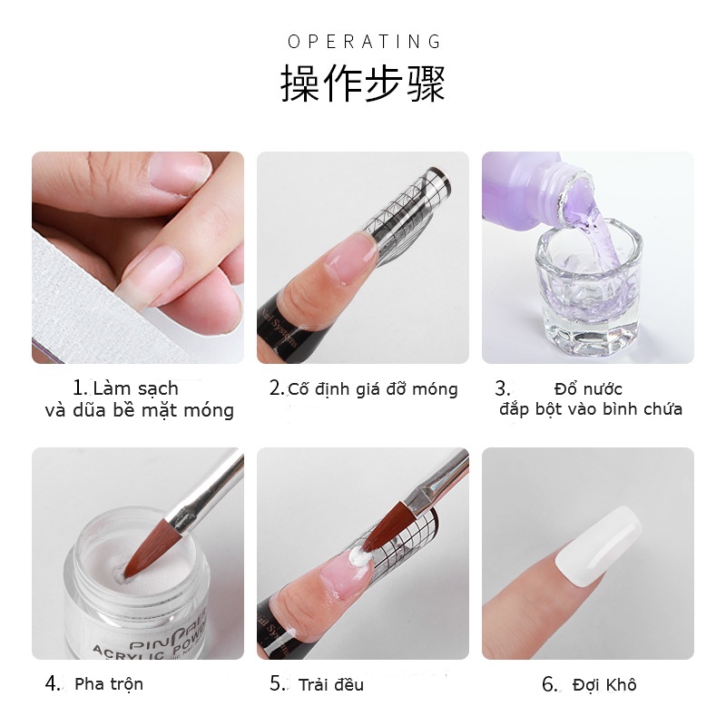Nước lưu huỳnh đắp bột nặn hoa nail PinPai 40ml , Liquid đắp bột đính đá móng tay Yapas