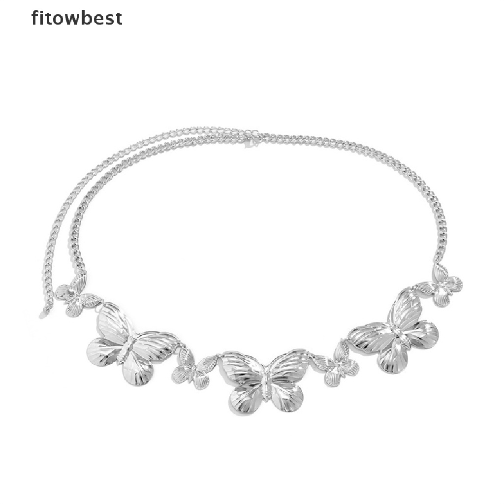 Dây Xích Đeo Hông Bằng Kim Loại Hình Bướm Phong Cách Punk Đơn Giản Cá Tính Dành Cho Nữ