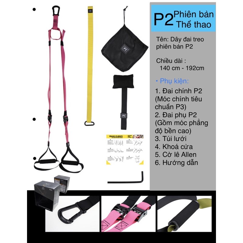 Bộ dây tập kháng lực đa năng GYM & YOGA - THE TRX P1,P2,P3