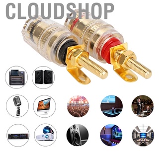 Cloudshop 4mm Banana Plug Audio Speaker Wire Cable Adapter  Connector Socket Gold