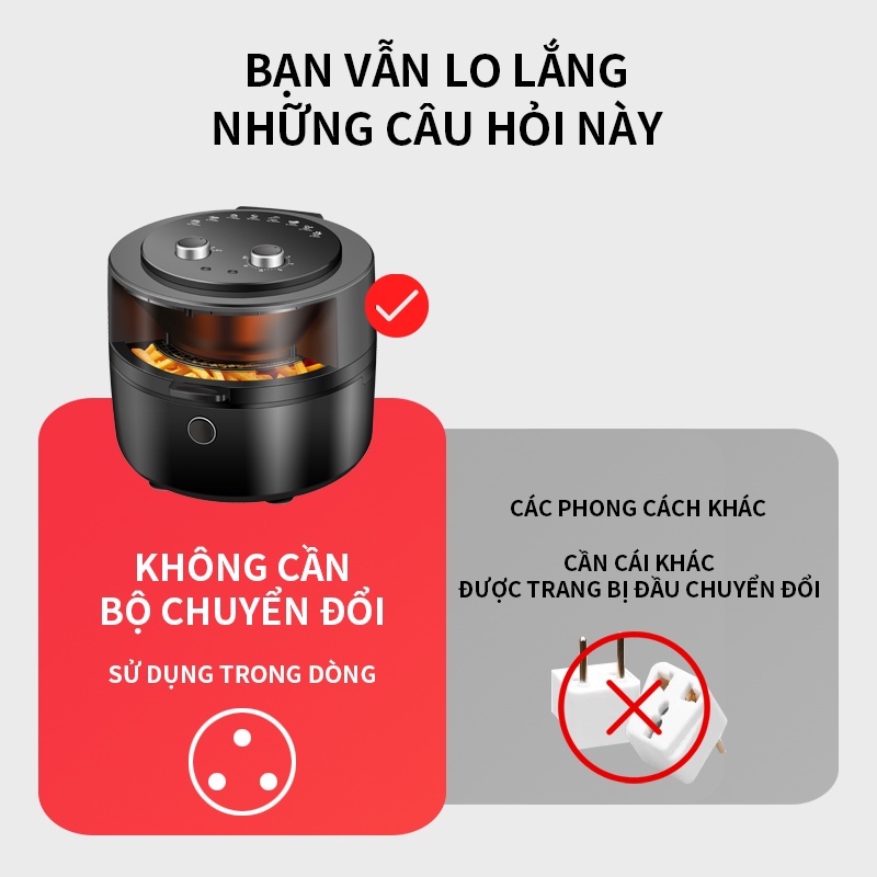 Kaisa Villa nồi chiên không dầu mini 5.5l người câm Nồi chiên không dầu 8l máy chiên không dầu 7l nôi chiên không dầu